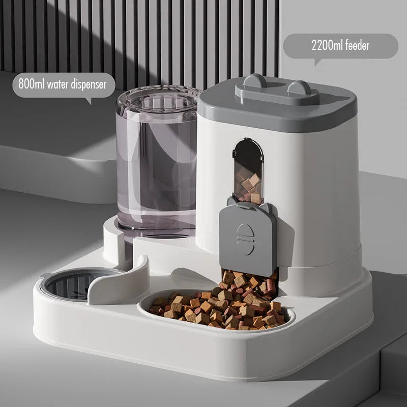 Automatic Cat And Dog Feeding And Water Dispenser Set, Pet Water Dispenser And Dog Food Storage Device,Pet Supplies
