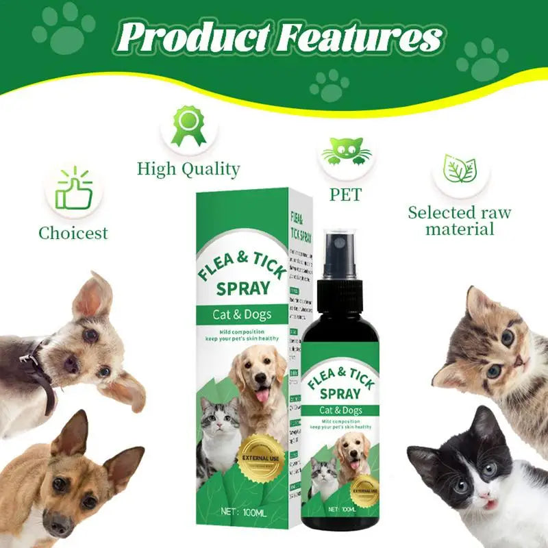 Cat Tick Spray 100ml Dog Tick Liquid Tick Prevention And Protection Portable Dog Deworming Liquid For Dogs Cats