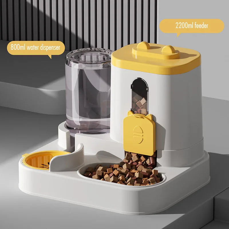 Automatic Cat And Dog Feeding And Water Dispenser Set, Pet Water Dispenser And Dog Food Storage Device,Pet Supplies