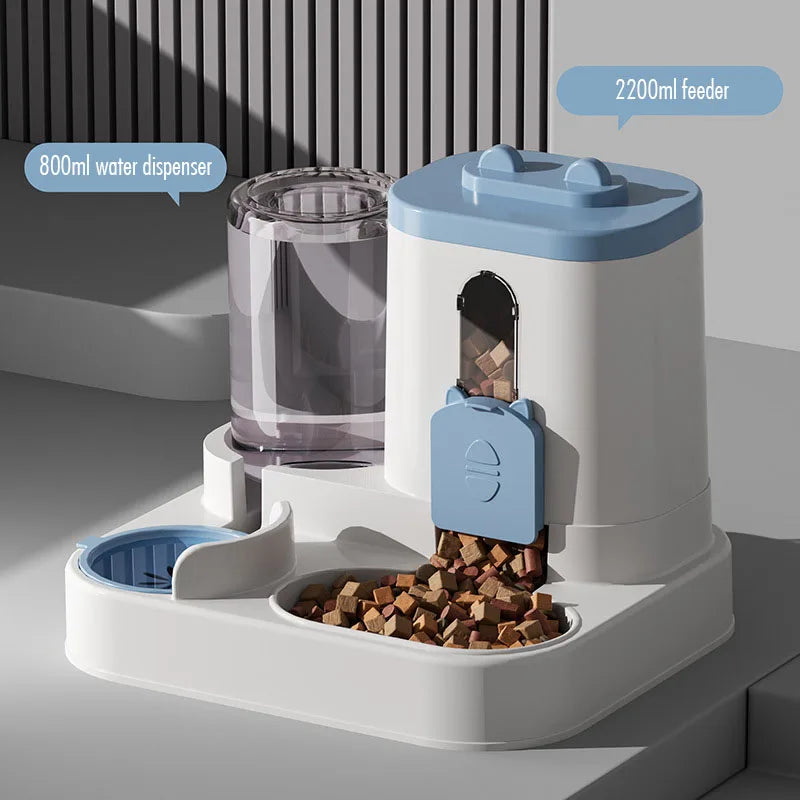 Automatic Cat And Dog Feeding And Water Dispenser Set, Pet Water Dispenser And Dog Food Storage Device,Pet Supplies