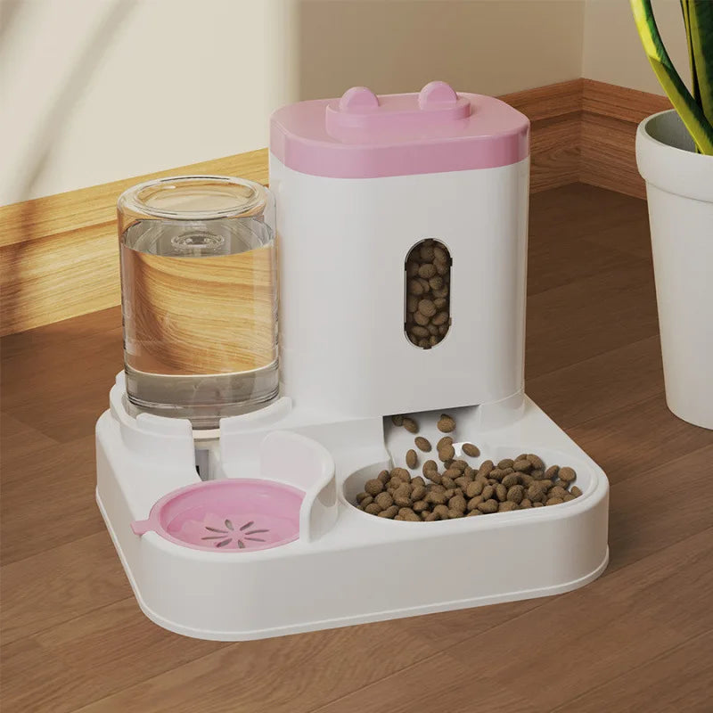 Automatic Cat And Dog Feeding And Water Dispenser Set, Pet Water Dispenser And Dog Food Storage Device,Pet Supplies