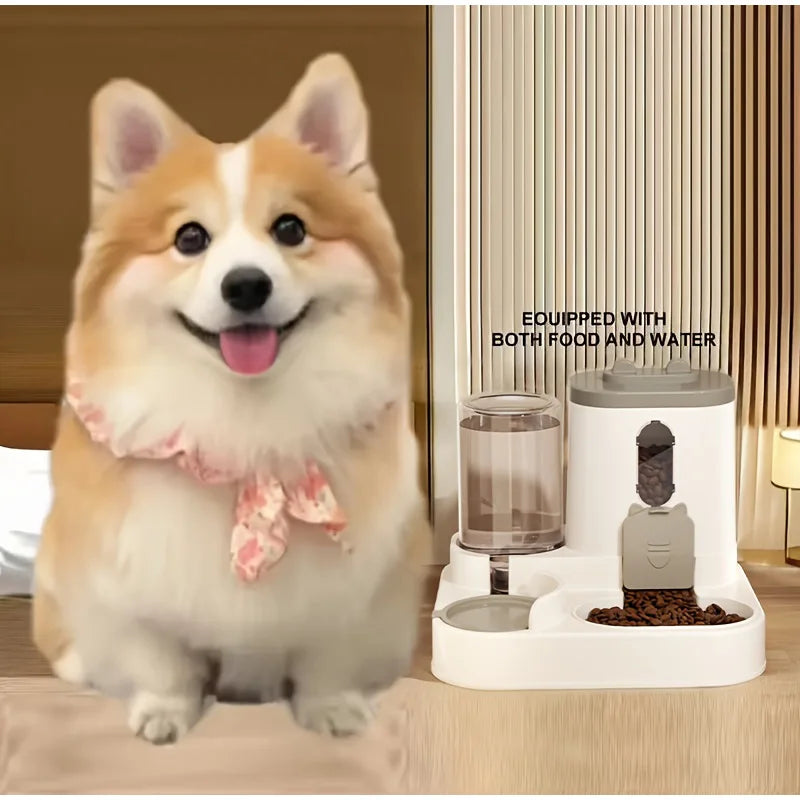 Automatic Cat And Dog Feeding And Water Dispenser Set, Pet Water Dispenser And Dog Food Storage Device,Pet Supplies