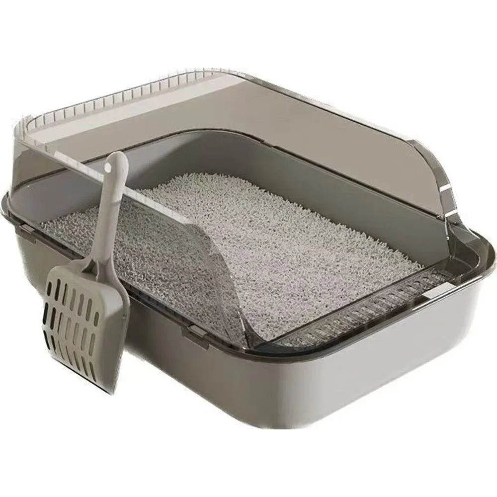 Kitty Sandbox Cat Litter Box Semi-enclosed Splashproof Cat Tray Cat Toilet Cleaning Basin Supplies Pet Toilet Kitten Tray Bedpan