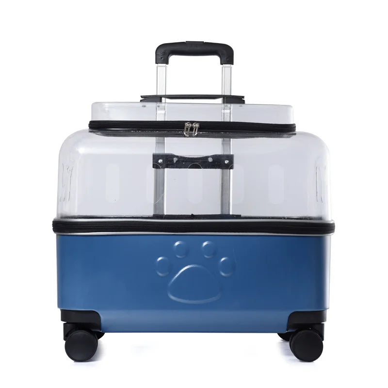 Cats Carrier Pet Backpacks PC Material Travel Stroller Bags Pet Shop Transparent Transportation Products on Wheels Accessories