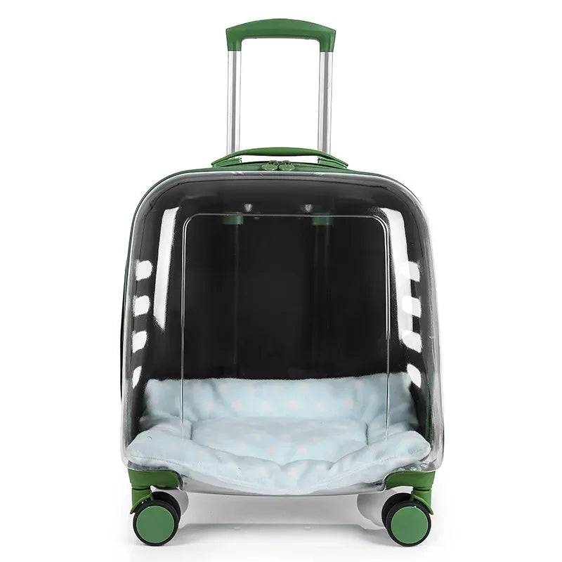 Cats Carrier Pet Backpacks PC Material Travel Stroller Bags Pet Shop Transparent Transportation Products on Wheels Accessories
