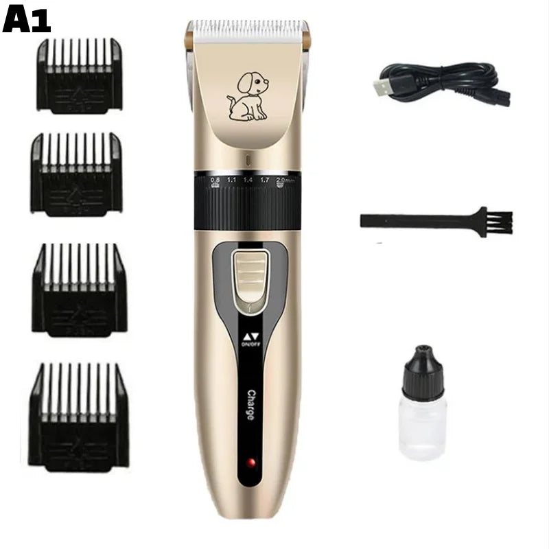 Professional Cat Dog Hair Clipper Grooming Kit Rechargeable Pet Hair Trimmer Shaver Set Animals Hair Cutting Machine Low-Noise