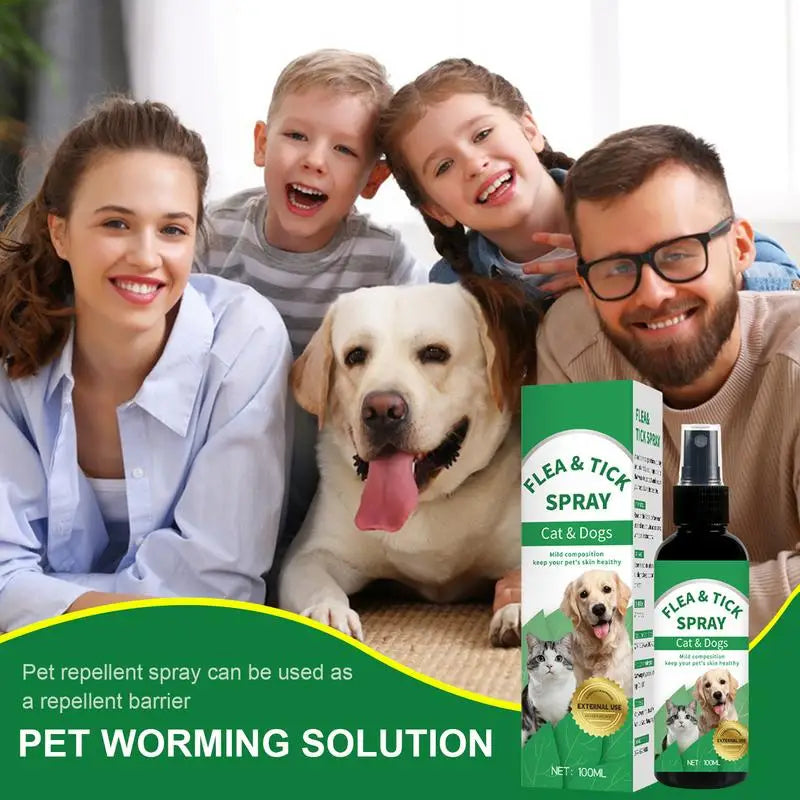 Cat Tick Spray 100ml Dog Tick Liquid Tick Prevention And Protection Portable Dog Deworming Liquid For Dogs Cats