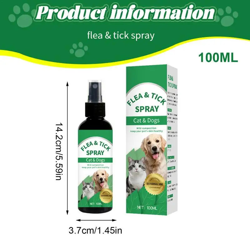 Cat Tick Spray 100ml Dog Tick Liquid Tick Prevention And Protection Portable Dog Deworming Liquid For Dogs Cats