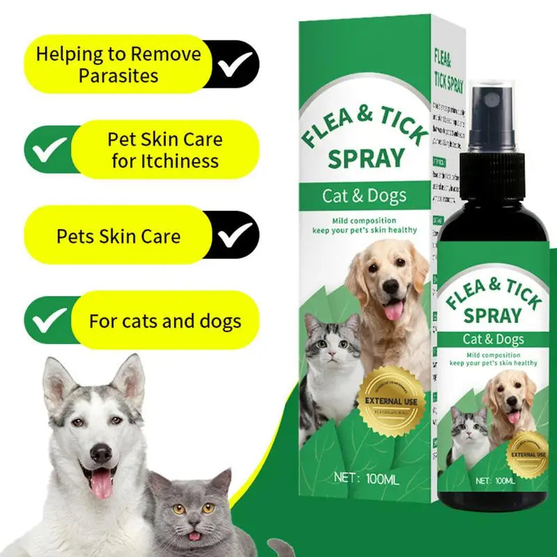 Cat Tick Spray 100ml Dog Tick Liquid Tick Prevention And Protection Portable Dog Deworming Liquid For Dogs Cats