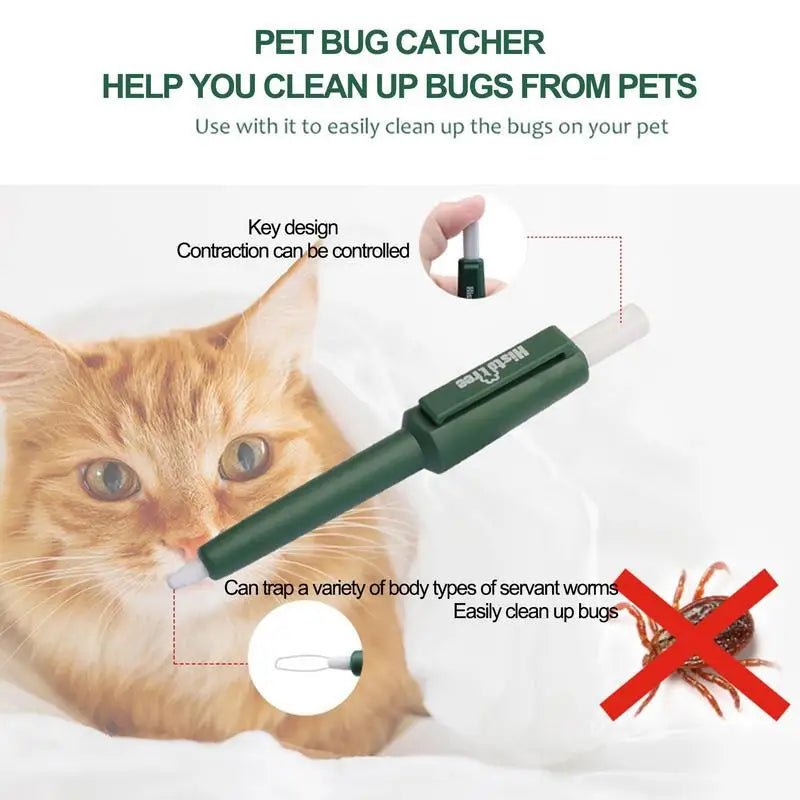Pet Tick Remover Pen Dog Anti Ticks Fleas Tweezers Hook Picker Flea Scratching Extractor Cat Dog Grooming Supplies For Cat Dog