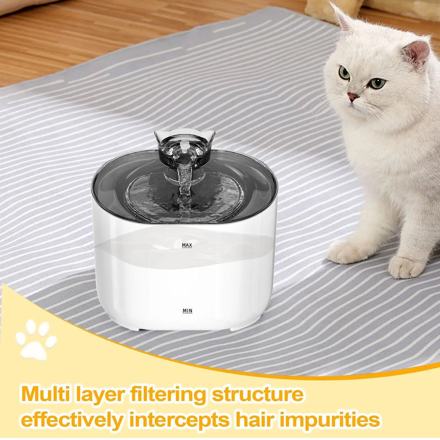 Cat Automatic Waterer Fountain with Filter Smart Pet Water Dispenser for Dog Cat Drinking Supply Multi-Layer Filtration water