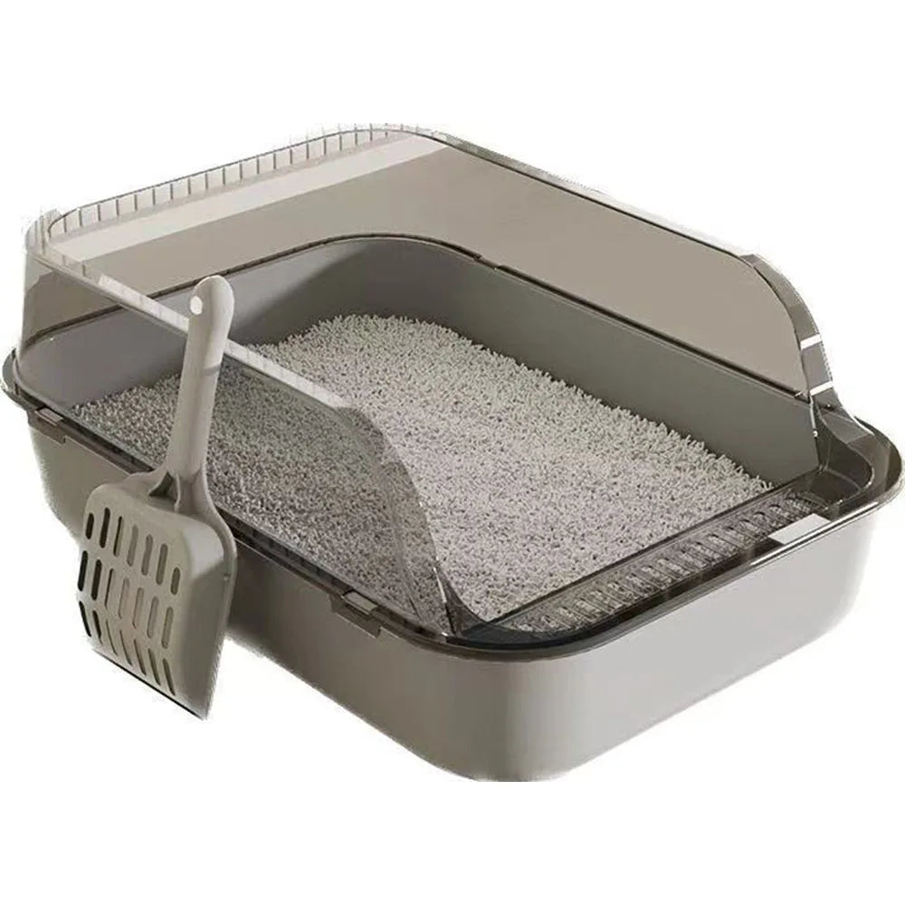 Kitty Sandbox Cat Litter Box Semi-enclosed Splashproof Cat Tray Cat Toilet Cleaning Basin Supplies Pet Toilet Kitten Tray Bedpan
