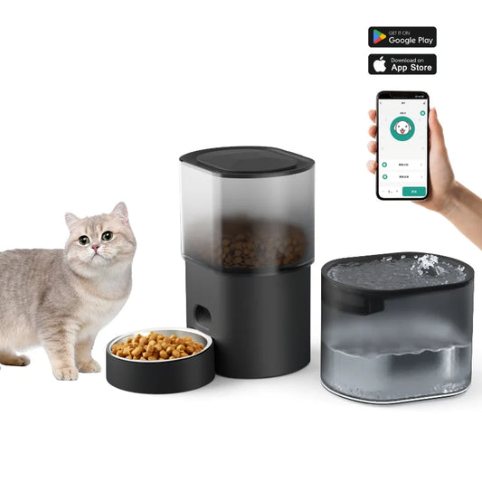 New Pet Feeder Products Dog Cat Water Fountain Smart Pet Food Water Feeder Dispenser Stainless Plastic Automatic Pet Feeder Bowl