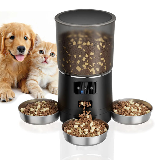 Large 6L Capacity WiFi Controlled Smart Pet Feeder Multi-Bowl Remote Control Steel Dog Cat Graffiti Model with Water Application