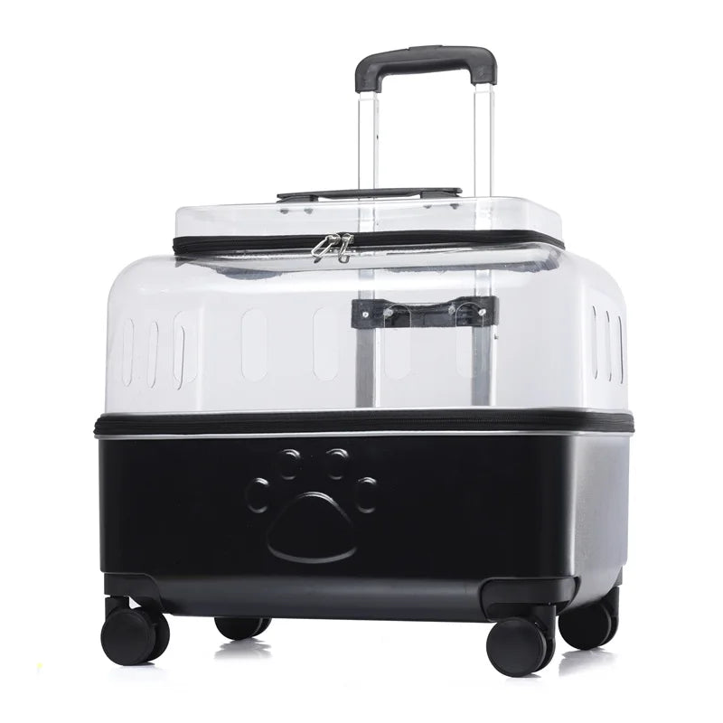 Cats Carrier Pet Backpacks PC Material Travel Stroller Bags Pet Shop Transparent Transportation Products on Wheels Accessories