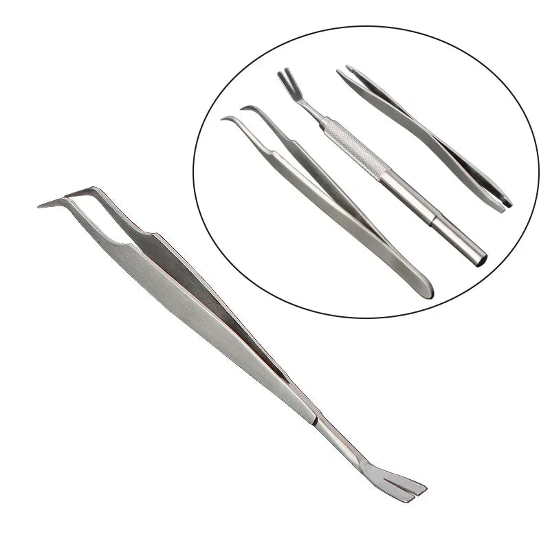 Quality Stainless Steel Pet Flea Remover Tool Scratching Hook Tweezers Clips Set Cat Dog Tick Removal Tool Pet Grooming Supplies