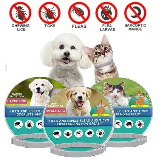 38/70CM Pet Anti Flea Ticks Antiparasitic Dog Cats Collar Protection Retractable Comfortable Breakaway Collars Kittens Large Dog