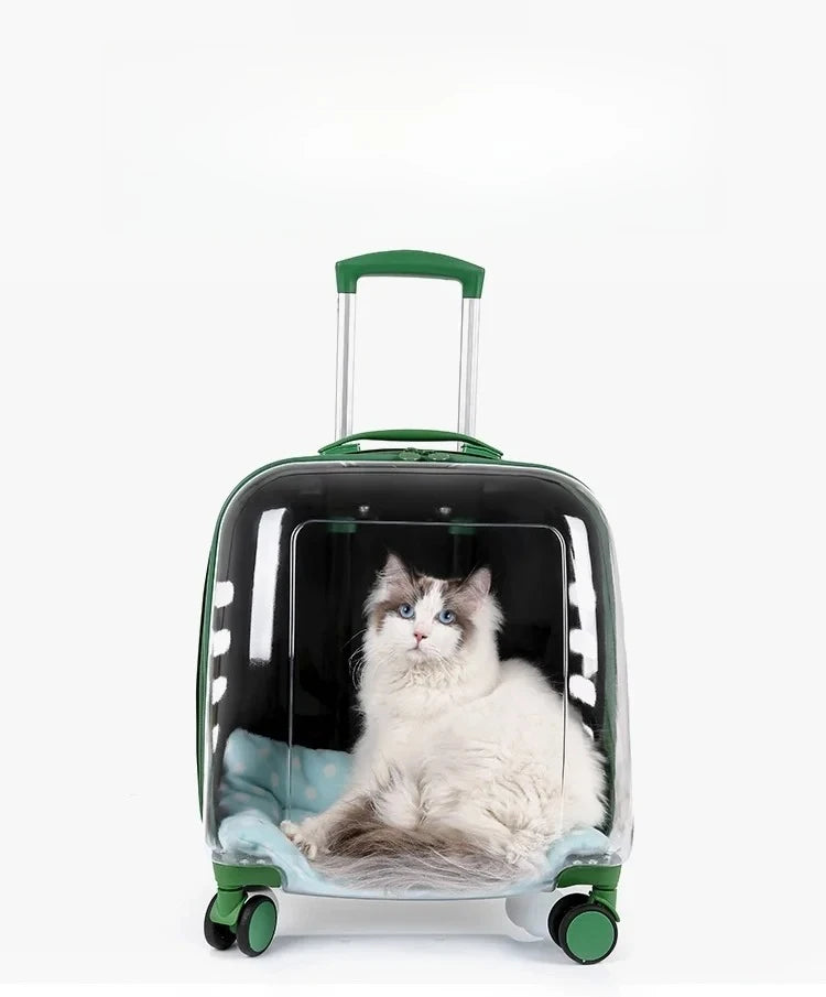 Cats Carrier Pet Backpacks PC Material Travel Stroller Bags Pet Shop Transparent Transportation Products on Wheels Accessories