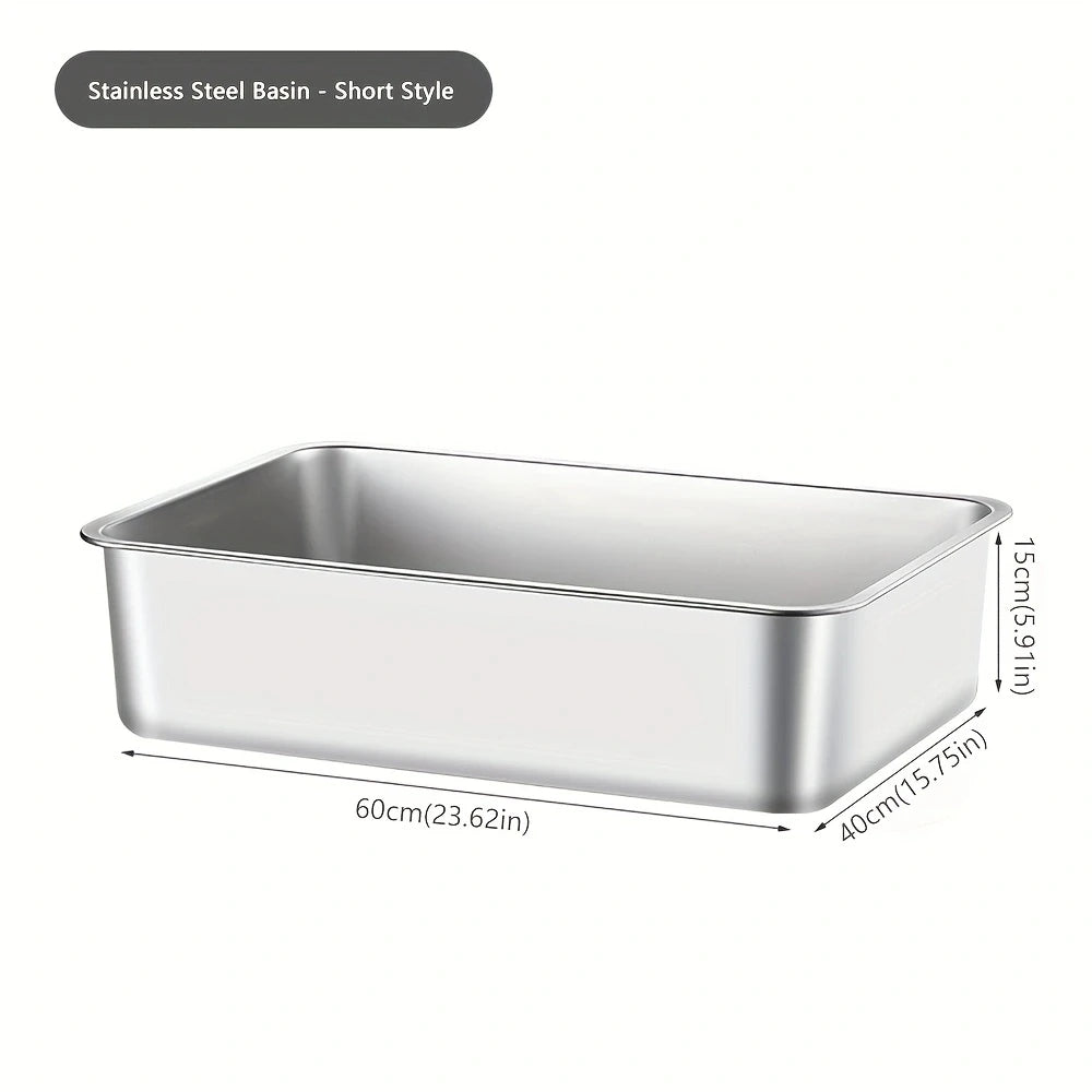 Large Size Stainless Steel Cat Litter Box High And Low Models with Dedicated Cat Scoop Suitable for Multi-Cat Household