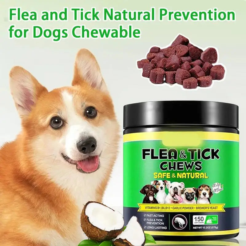 Dog Flea Pill Puppy Supplement For Gnat Multifunctional Chewable Quick Facting Flea and Tick Natural Prevention