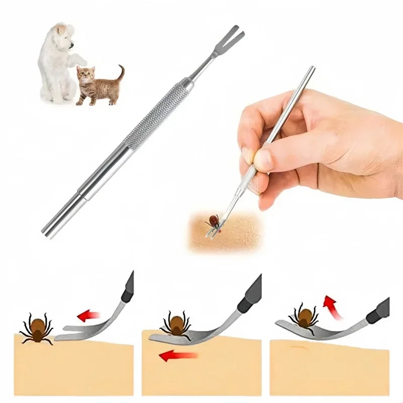 1Set Tick Removal Tool Professional Tick Removal Tweezers Used for Removing Human and Pet Lice Clamps Flea and Tick Removal Tool