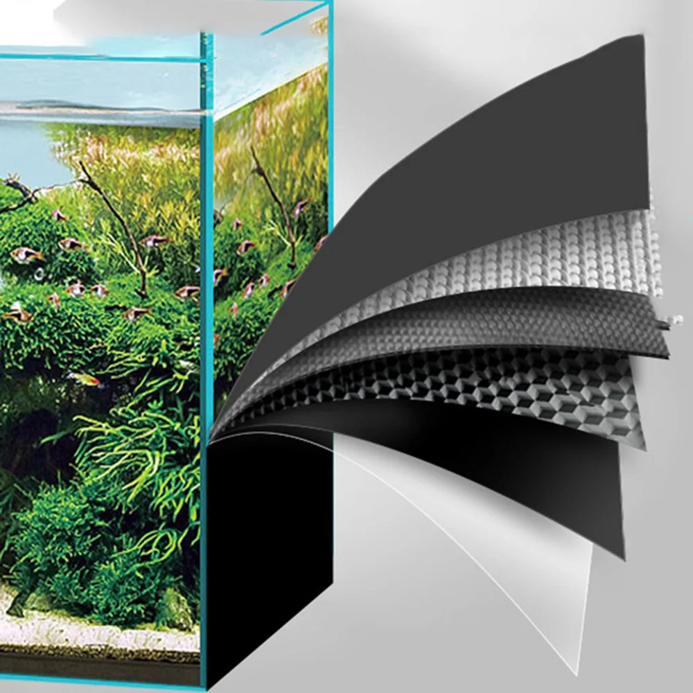 30/40/50cm Fish Tank Background Sticker Black Static Cling Film Adhesive-Backed Film Wallpaper Aquarium Background Decorations