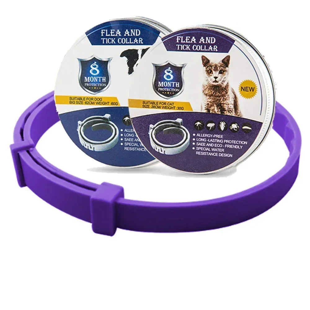8-Month Flea Tick Mosquito Collar for Dogs Cats Long Lasting Pet Protection