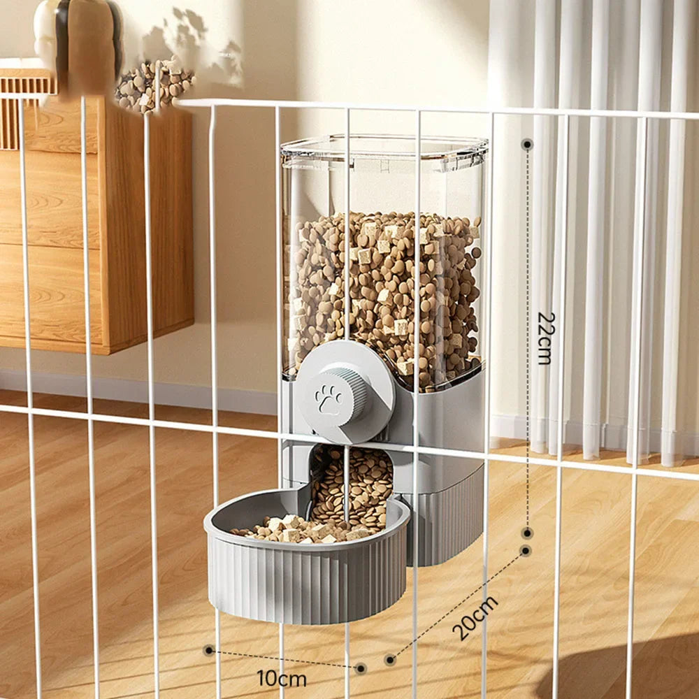 Pet Hanging Automatic Food Feeder Water Dispenser Gravity Dog Cat Cage Hanging Feeder Waterer Set Dog Cat Feeding Bowl