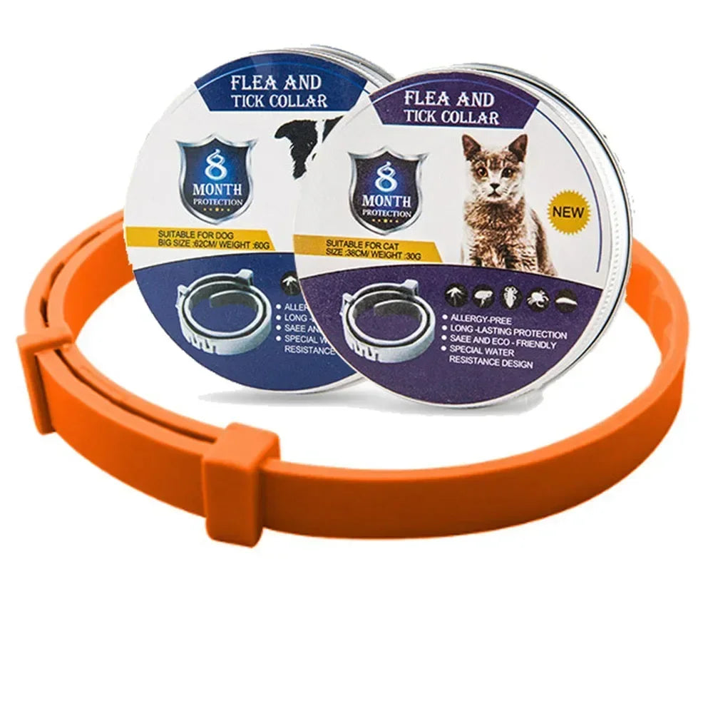 8-Month Flea Tick Mosquito Collar for Dogs Cats Long Lasting Pet Protection