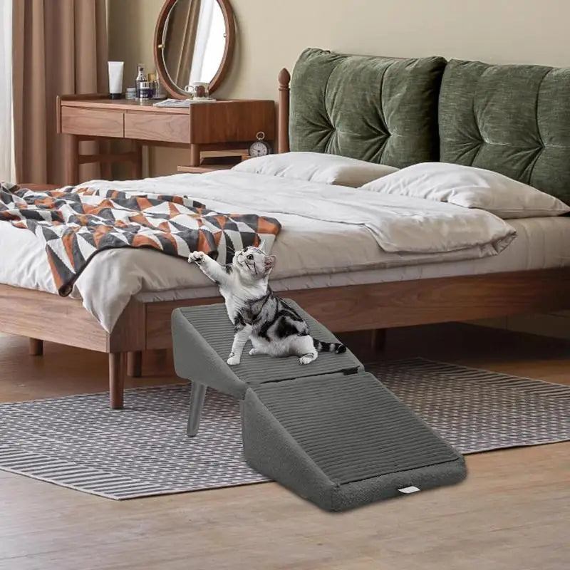 Pet Ramp Anti Slip Kitten Puppy Ladder multifunctional nonslip pet stair stool Foldable Dog Vehicle Stairs for small dogs cats