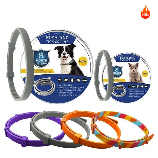 8-Month Flea Tick Mosquito Collar for Dogs Cats Long Lasting Pet Protection