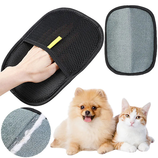 Pet Grooming Gloves Hair Remover Brush Pet Hair Remover Gloves for Dog Cat Rabbit with Long/Short/Curly Hair