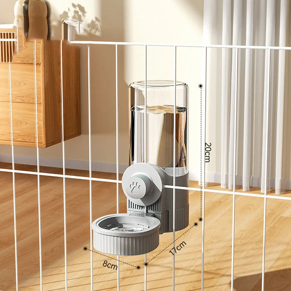 Pet Hanging Automatic Food Feeder Water Dispenser Gravity Dog Cat Cage Hanging Feeder Waterer Set Dog Cat Feeding Bowl