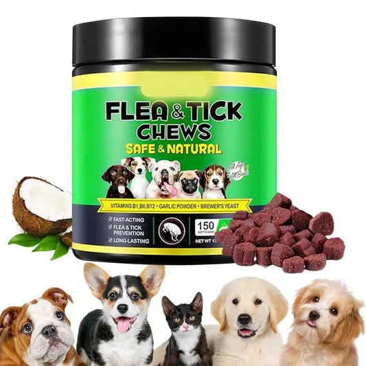 Dog Flea Prevention Pet Gnat Supplement Multifunctional Chewable Quick Facting Flea Prevention Supplement for All Dogs
