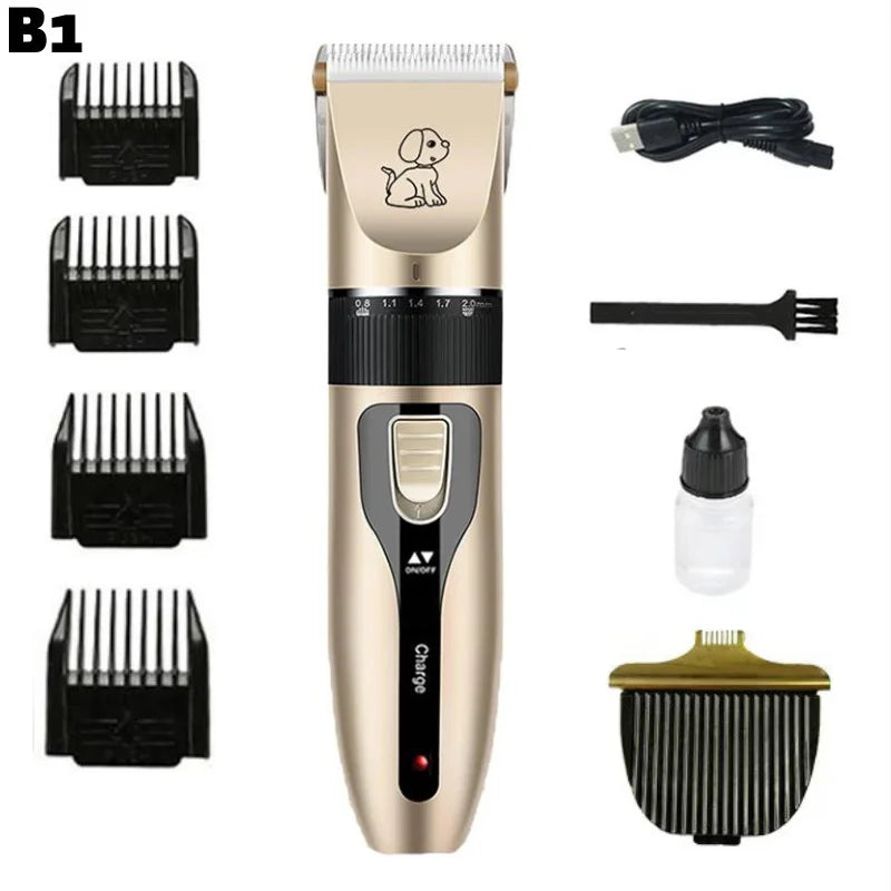 Professional Cat Dog Hair Clipper Grooming Kit Rechargeable Pet Hair Trimmer Shaver Set Animals Hair Cutting Machine Low-Noise
