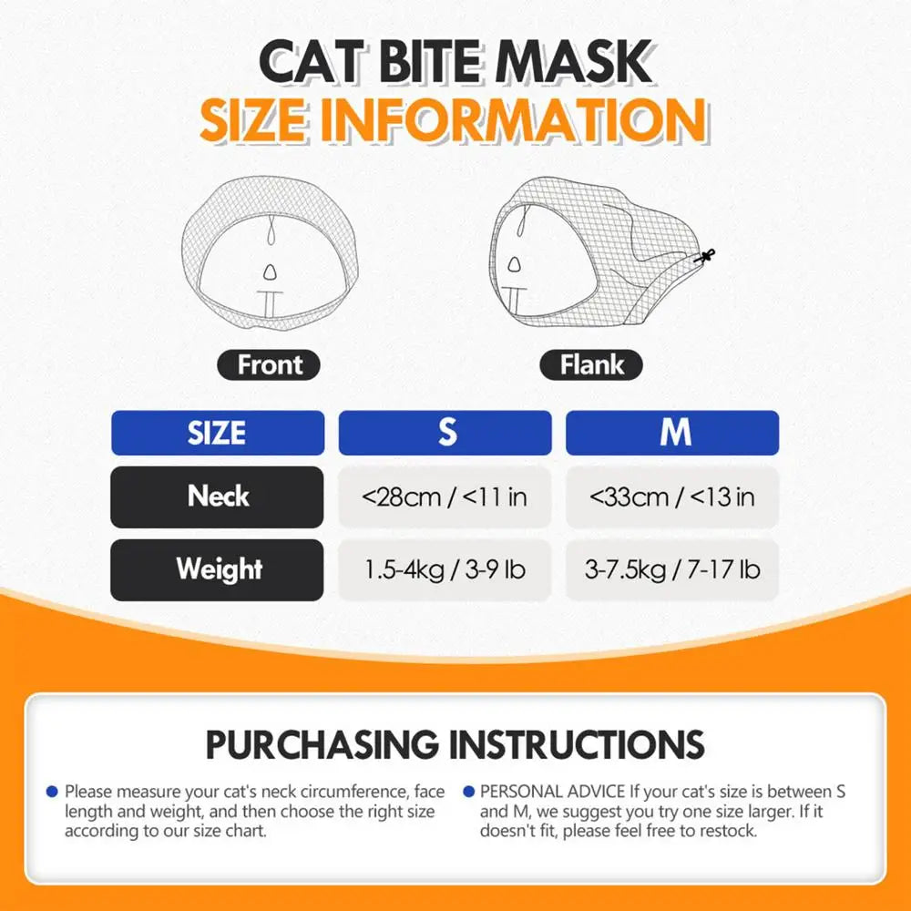 Cat Anti Bite Muzzles Breathable Cat Travel Tools Bath Grooming Supplies Adjustable Kitten Muzzles Anti Scratch Pet Supplies