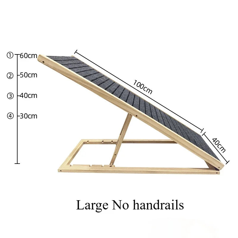 Foldable Small Dog Ramps Solid Wood Pine Stairs High Bed Dog Ramps Car Door Outdoor Pets Straight Ladder Climbing Pet Supplies