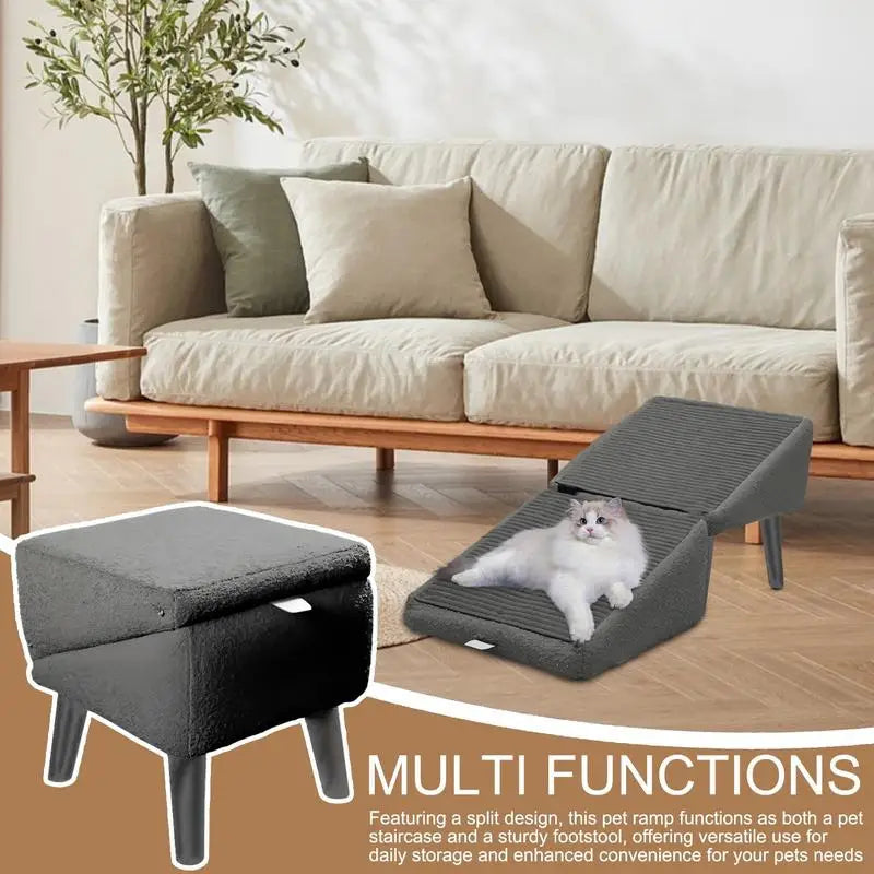 Pet Ramp Anti Slip Kitten Puppy Ladder multifunctional nonslip pet stair stool Foldable Dog Vehicle Stairs for small dogs cats
