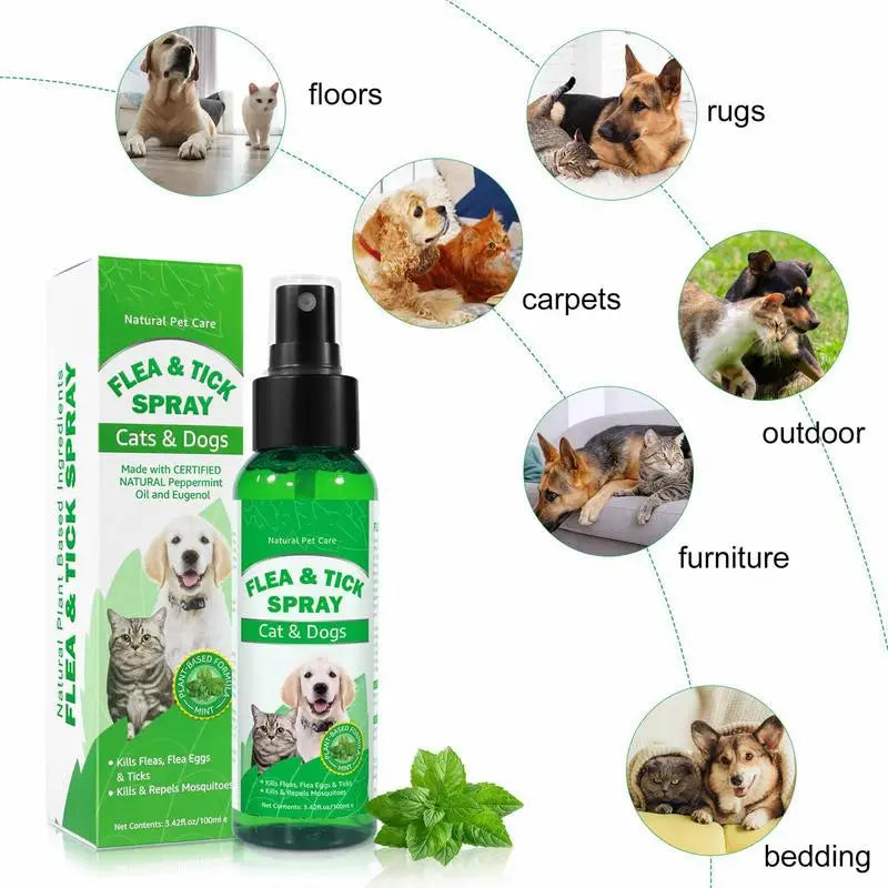 Pet Spray Fleas Tick And Mosquitoes Spray For Dogs Cats And Home Fleas Removal For Dogs And Home Fleas Soothing Spray