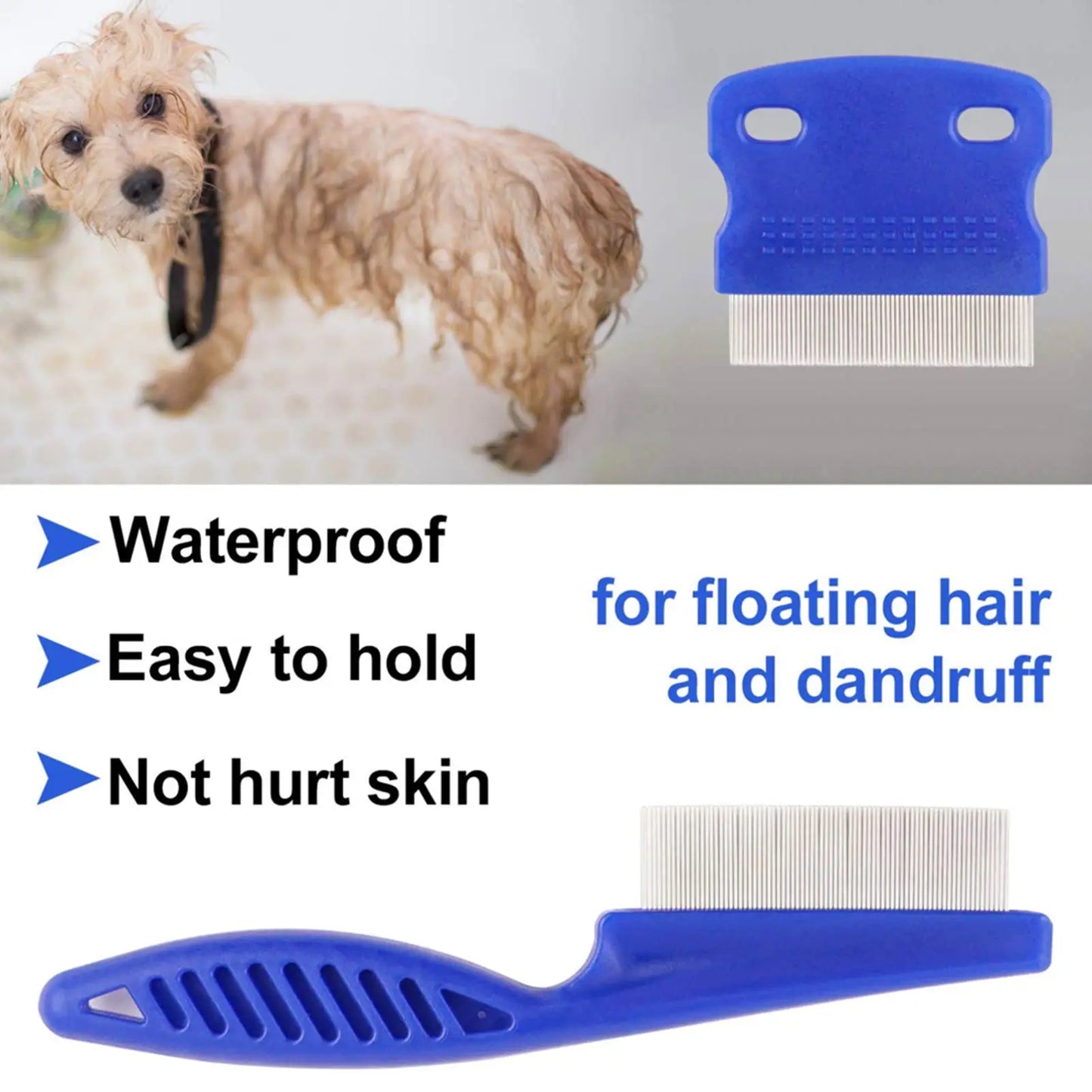 Flea Comb Set For Dogs Cat Combs With Durable Dense Teeth Flea Brush Flea Combs For Removing Fleas Lice Cleaning Tear Stains