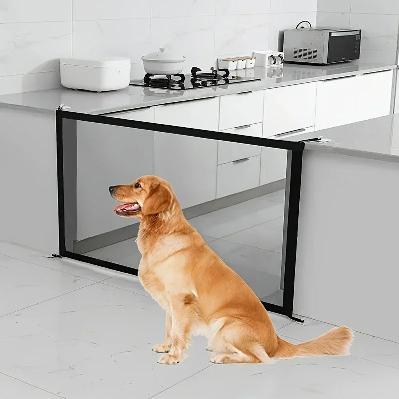 Portable pet safety door: Durable nylon barrier suitable for stairs and balconies - no drilling required pet gate