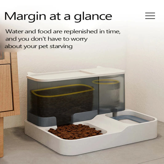 Large Capacity Automatic Cat Food Dispenser Drinking Water Bowl Pet Supplies Wet and Dry Separation Dog Food Container Cats Dog