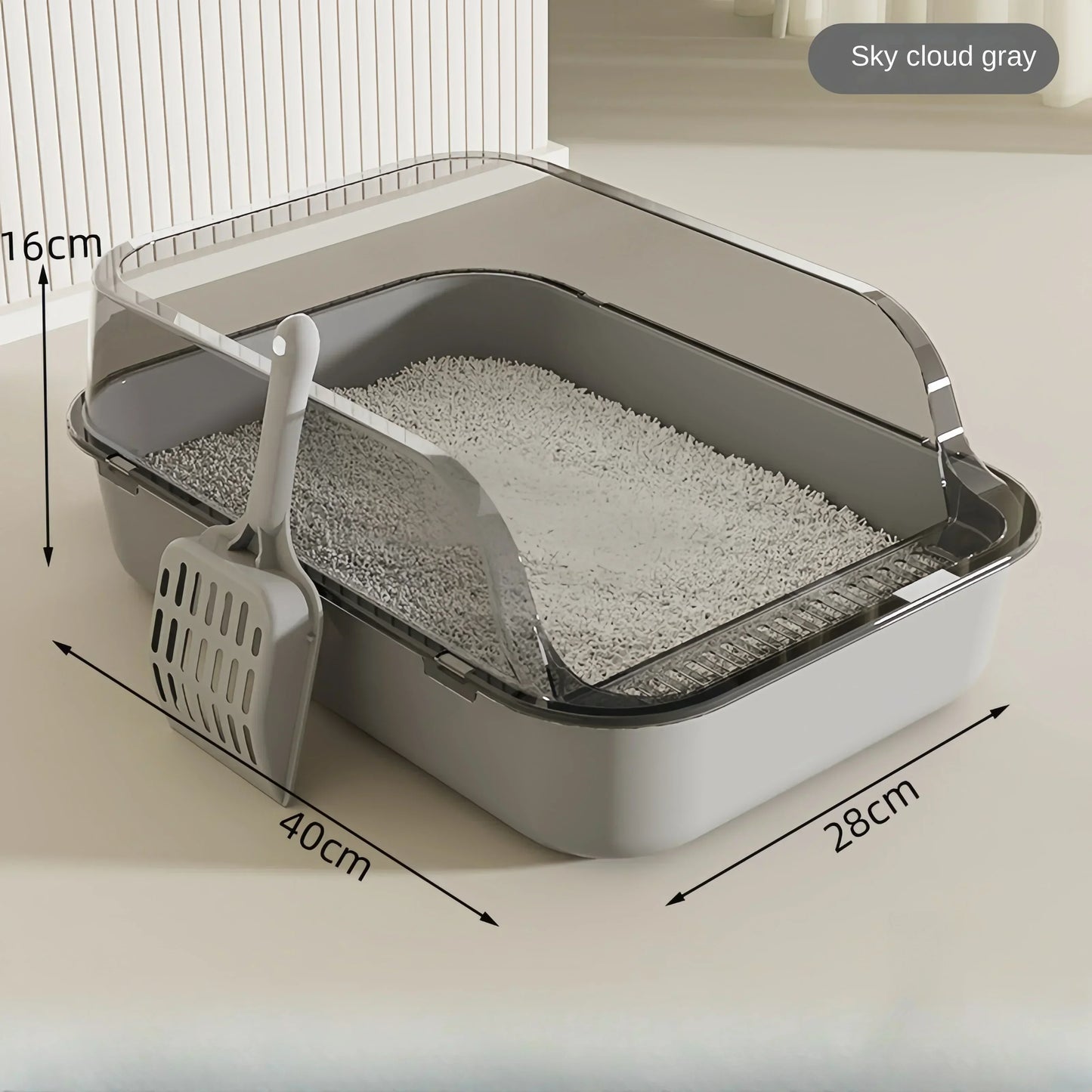 Kitty Sandbox Cat Litter Box Semi-enclosed Splashproof Cat Tray Cat Toilet Cleaning Basin Supplies Pet Toilet Kitten Tray Bedpan